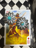 Robert Johnson Kingman Flower Concho Earrings