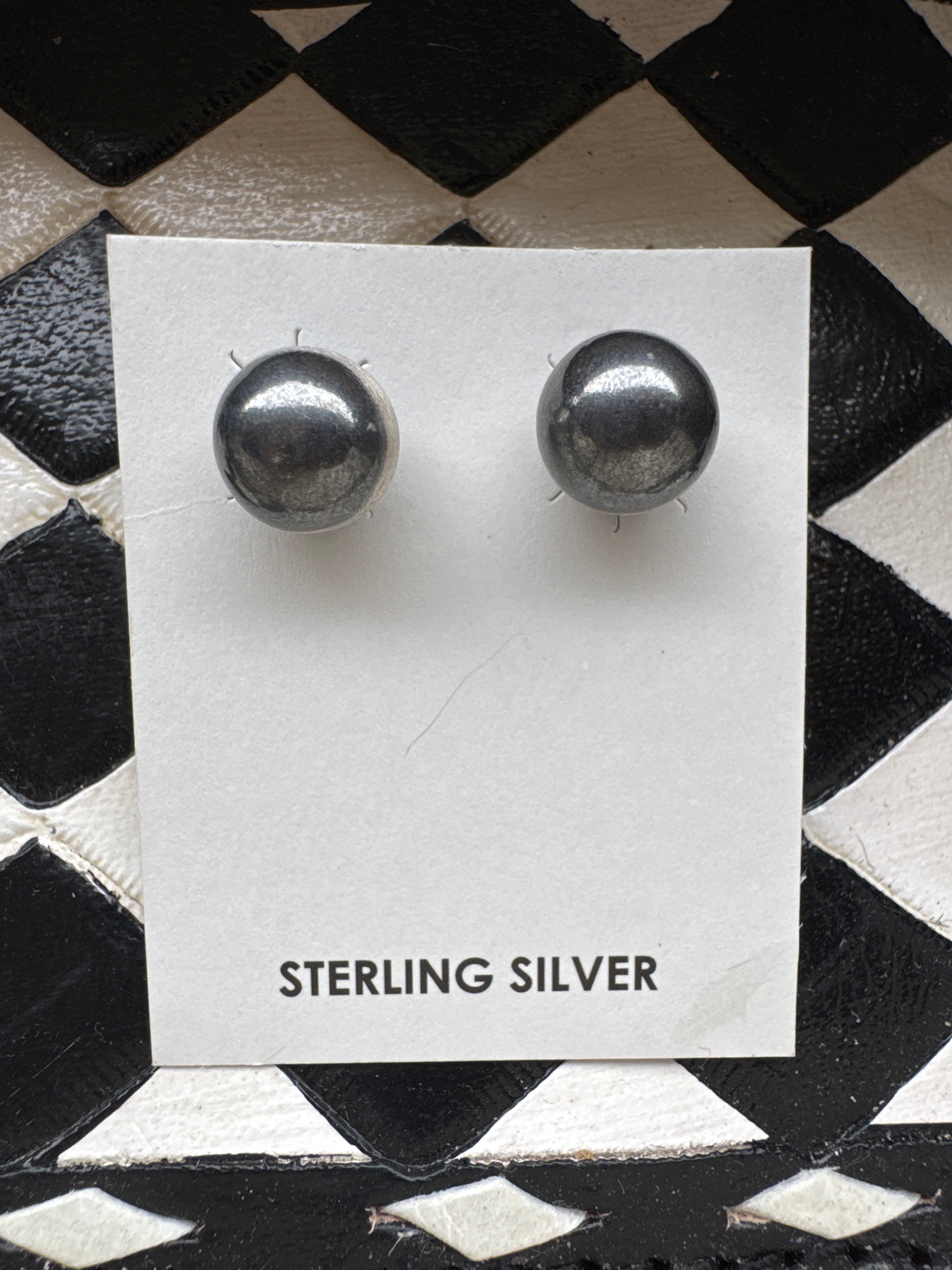 Sterling Silver Pearl Studs 10MM- Non-Native