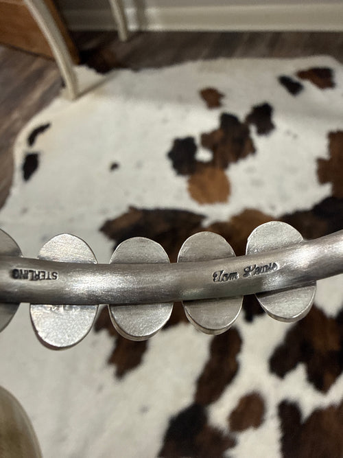 5 Stoned Sonoran Gold Cuff- Stamped by Artist