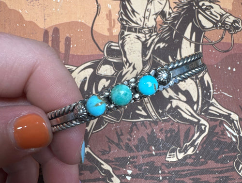 3 Stoned Kingman Cuff- Stamped R. King