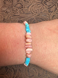 Kingman and Pink Conch Stretch Bracelet- Non-Native