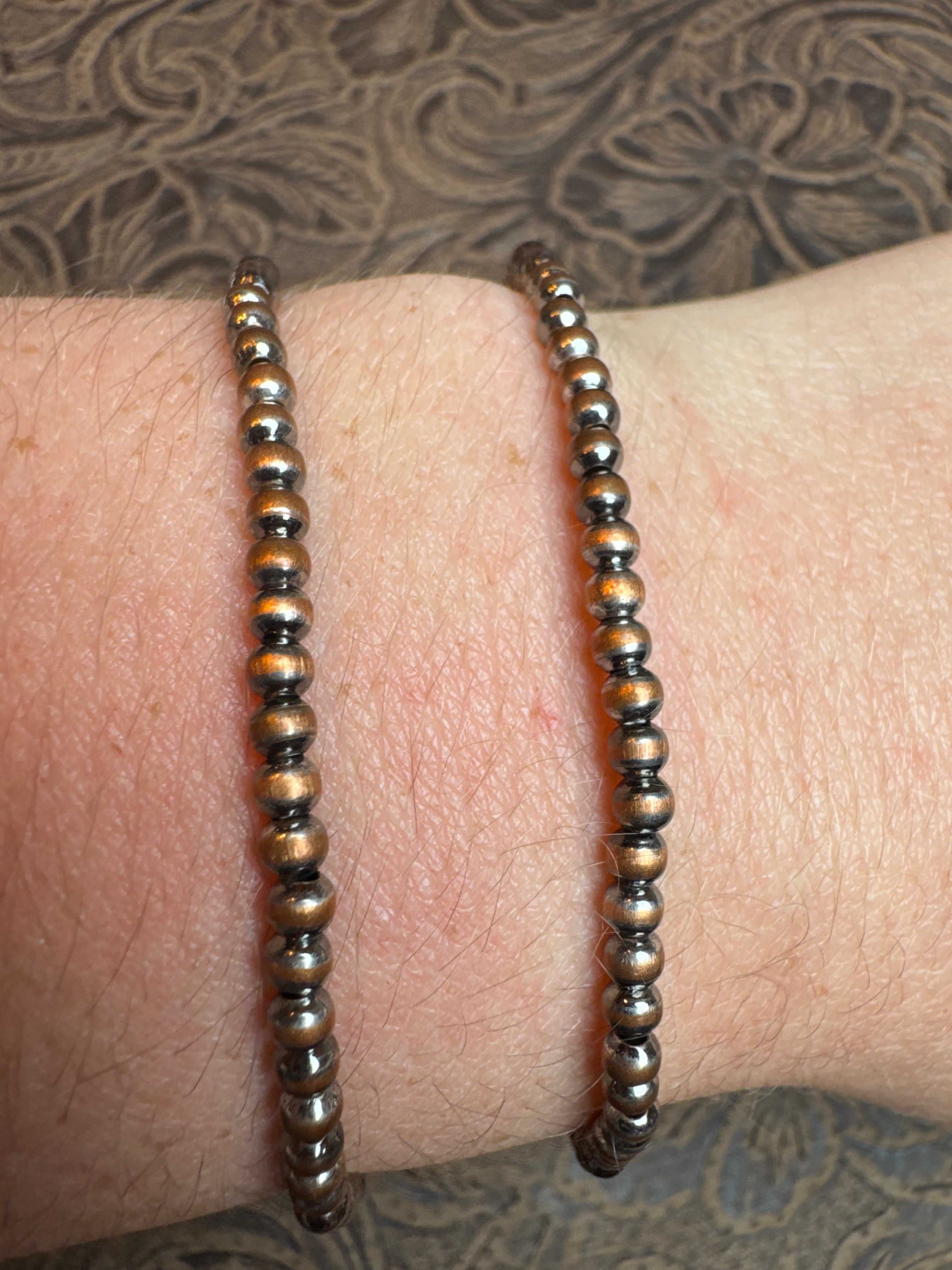 Oxidized 3MM Copper Stretch Bracelet- Non-Native