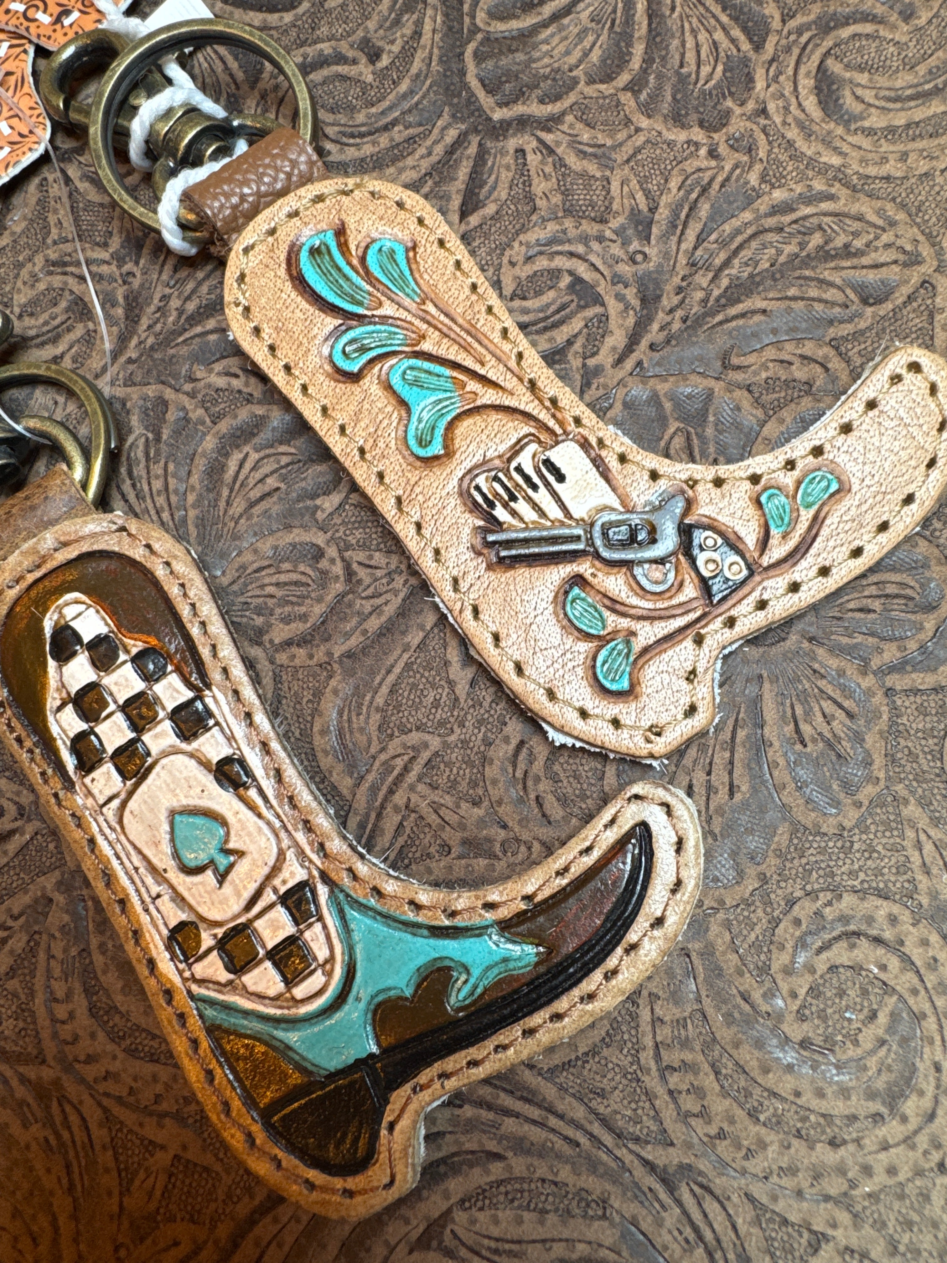 Genuine Leather Boot Keychain