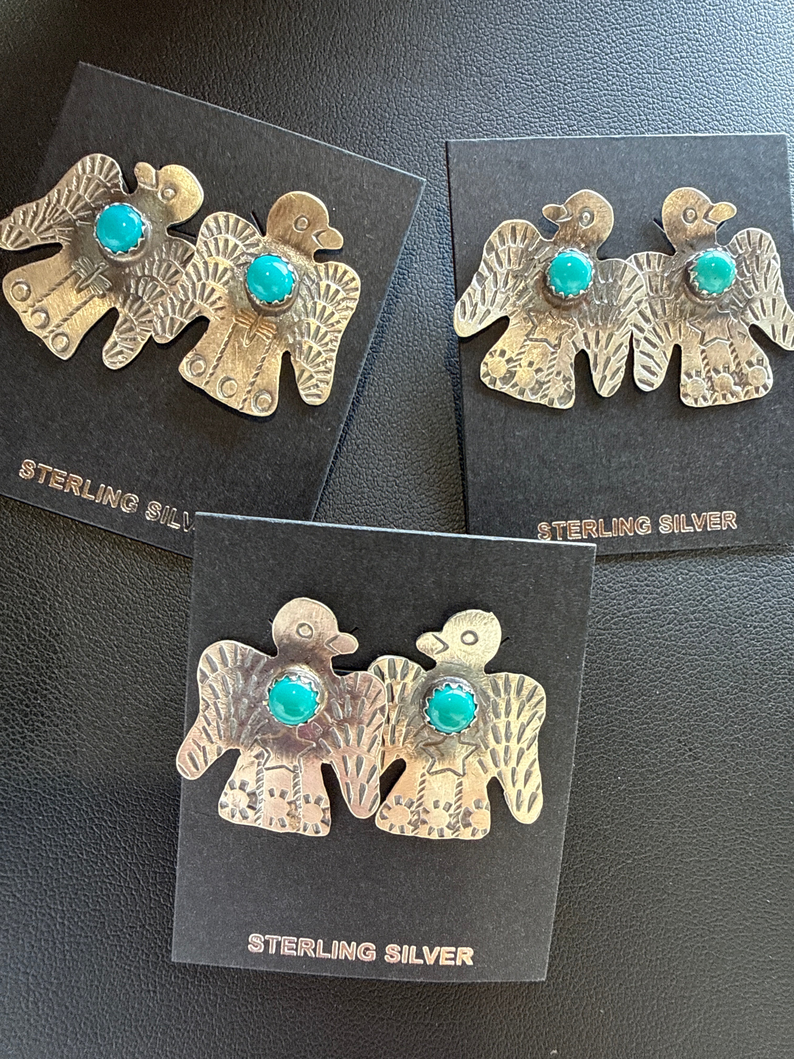 Sterling Silver Thunderbird Earrings by Gabrielle Yazzie