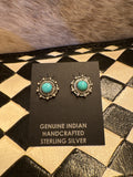 Robert Martinez Sterling Silver Studs with Kingman Turquoise