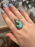 #8 Turquoise Adjustable Rings- Stamped L.C.