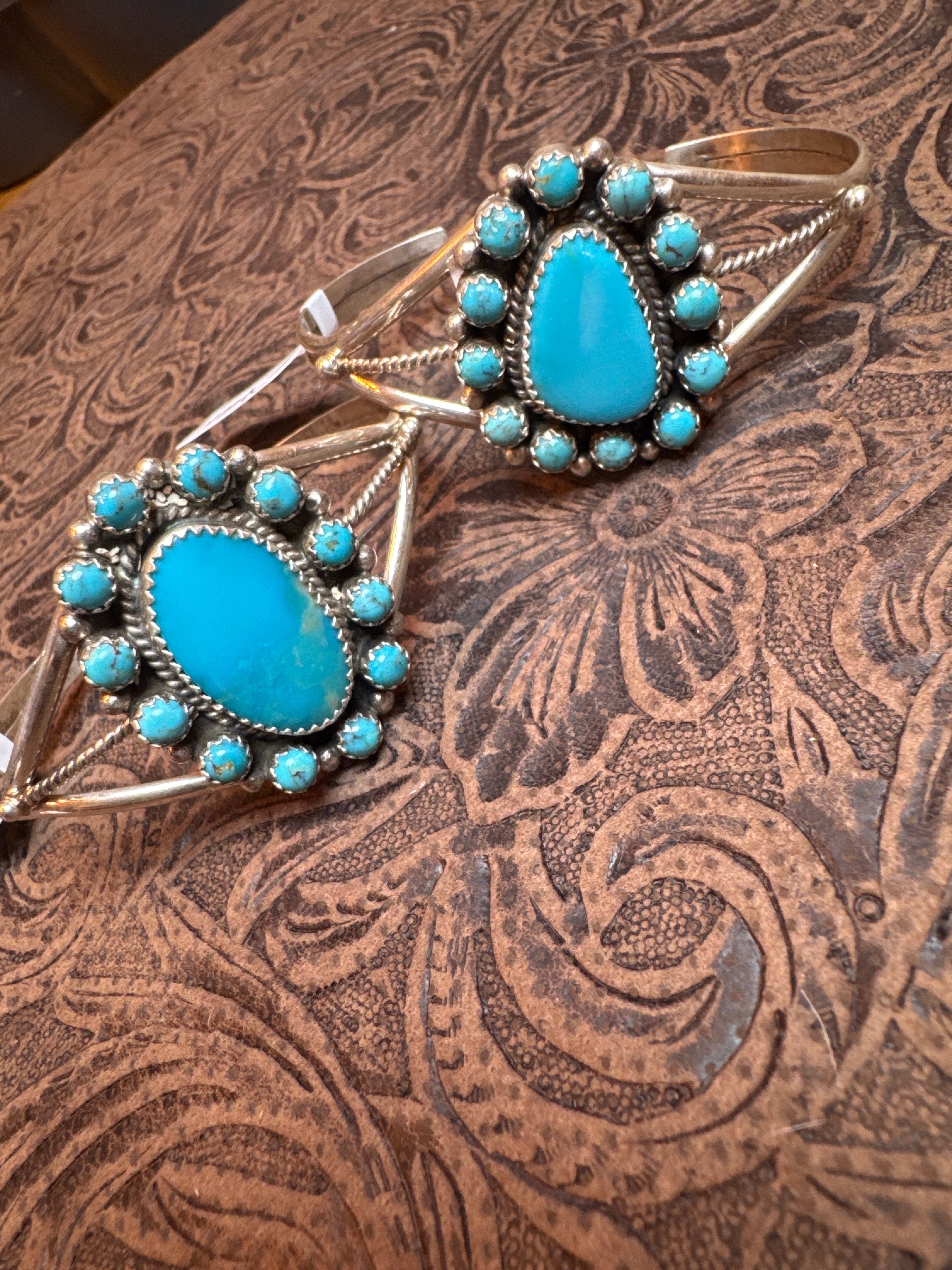 Kingman Cluster Cuff stamped P.Skeets