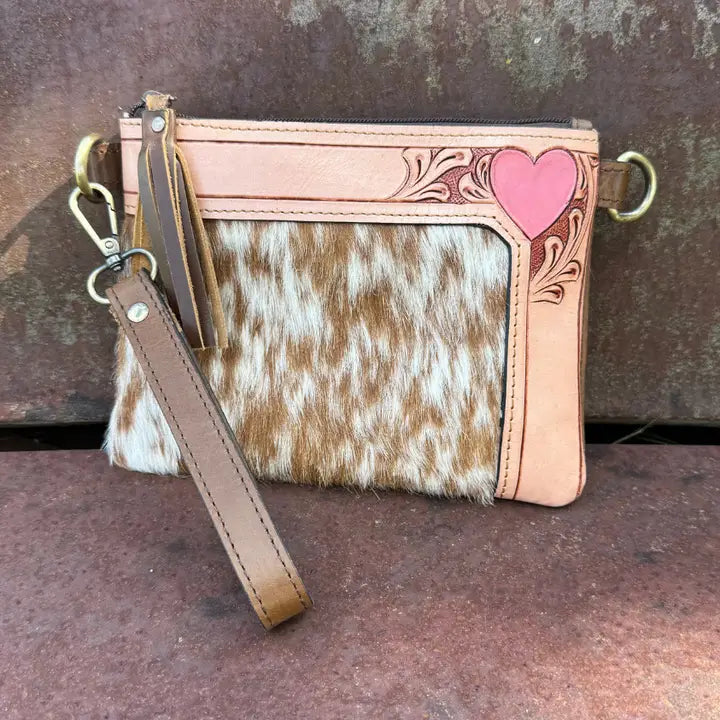 Wild At Heart Cowhide Purse Crossbody with Wristlet