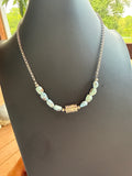 Sterling Silver & Golden Hills Beaded Barrel Necklace