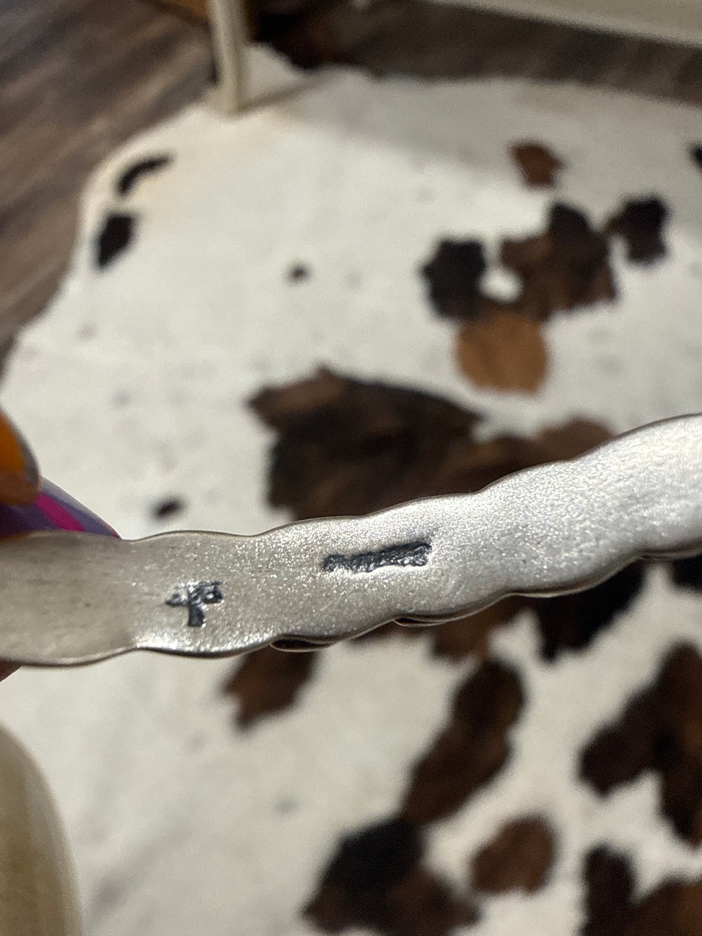 Sterling Silver Starburst Stacker Cuff- Stamped by Artist