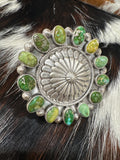 Sterling Silver Sonoran Gold Concho Adjustable Ring by Tom Lewis