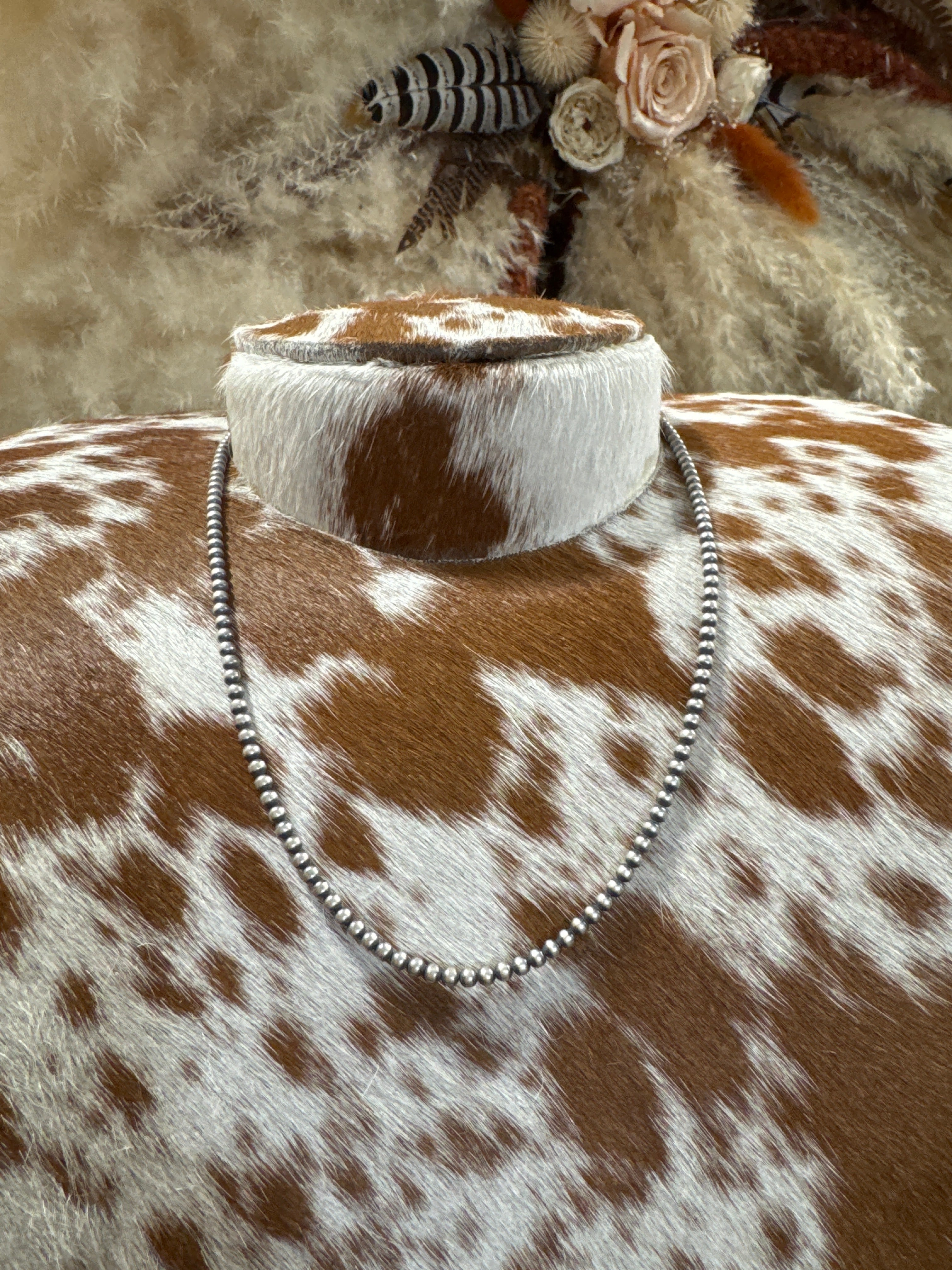 3MM 18” Sterling Silver Pearl Necklace