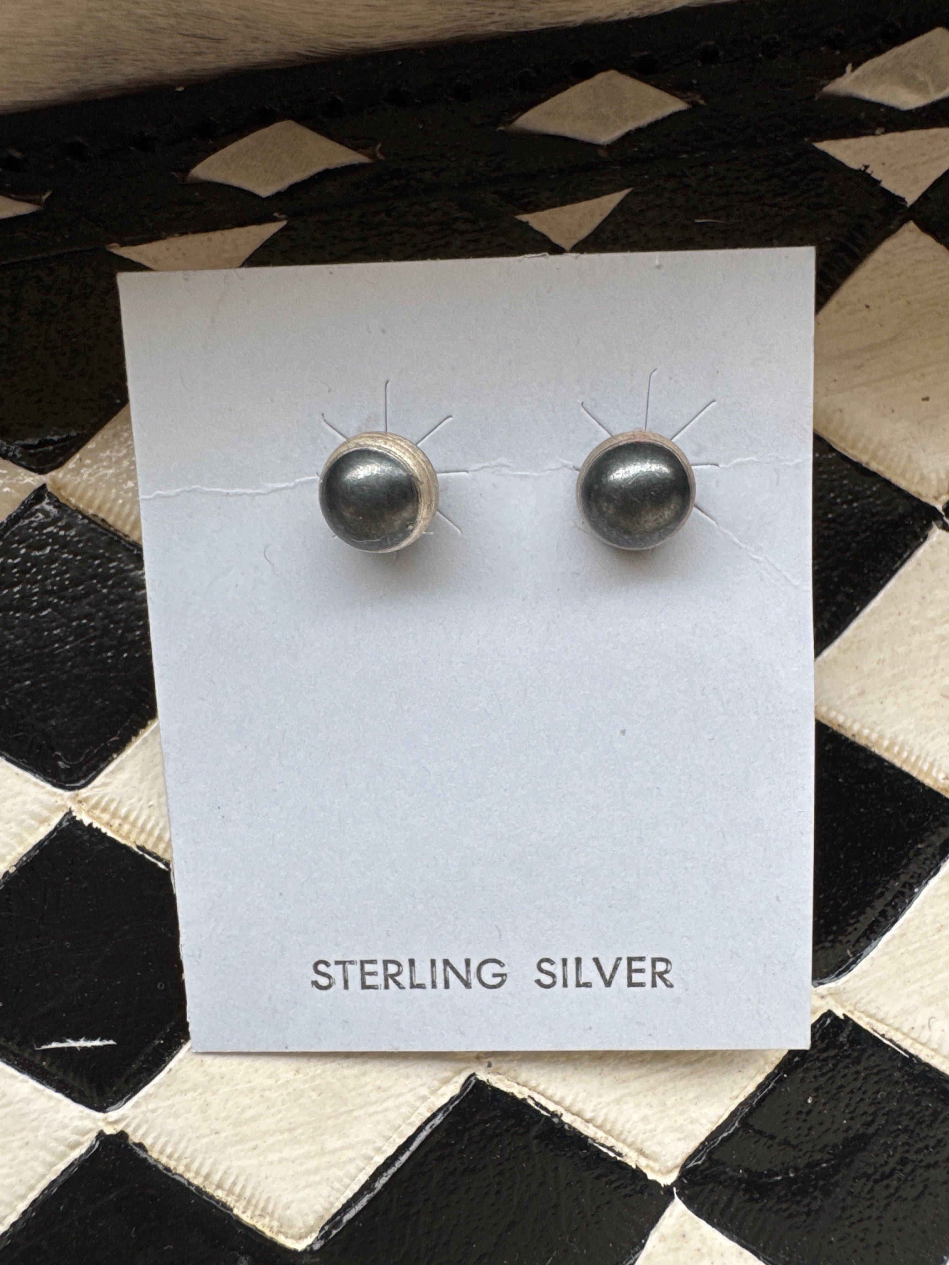 Sterling Silver Pearl Studs 7MM- Non- Native
