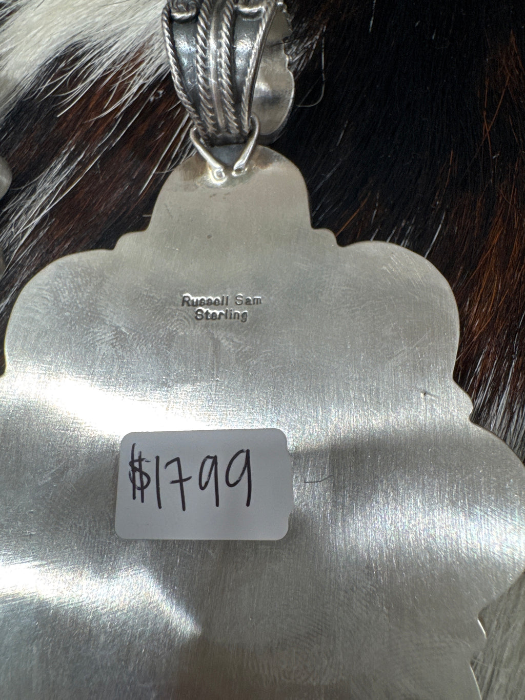 Sterling Silver Native American Chief Pendant by Russel Sam