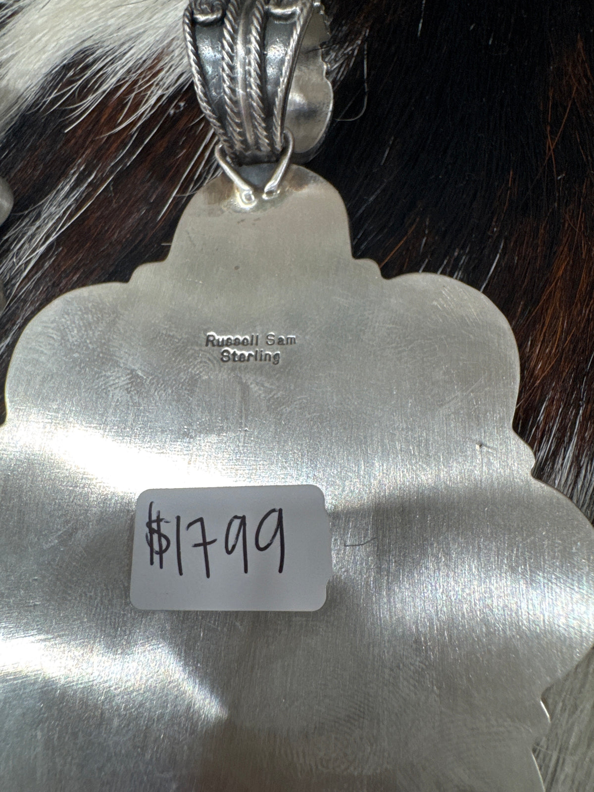 Sterling Silver Native American Chief Pendant by Russel Sam