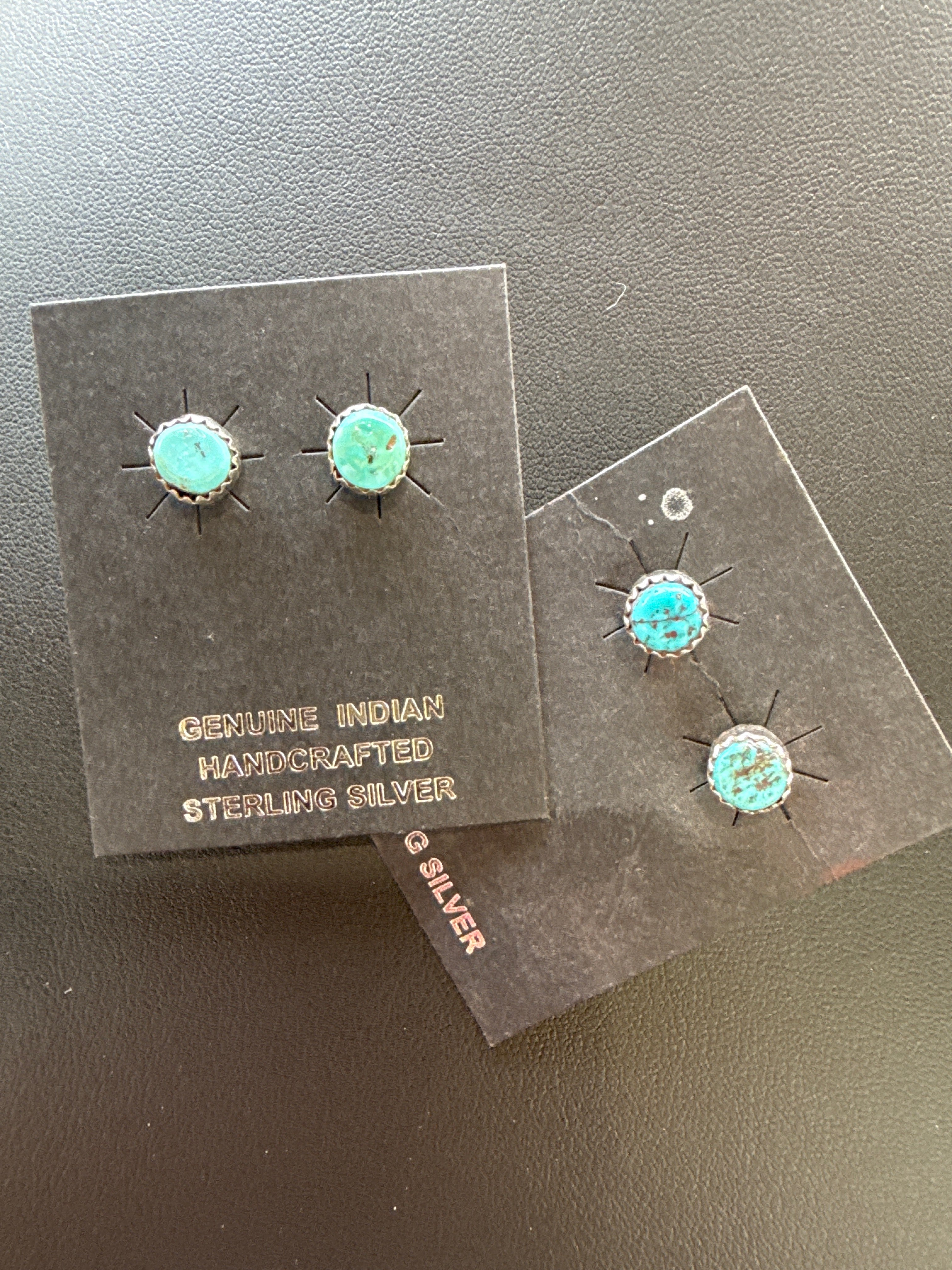 Sterling Silver and Kingman Studs by Ronald Lee
