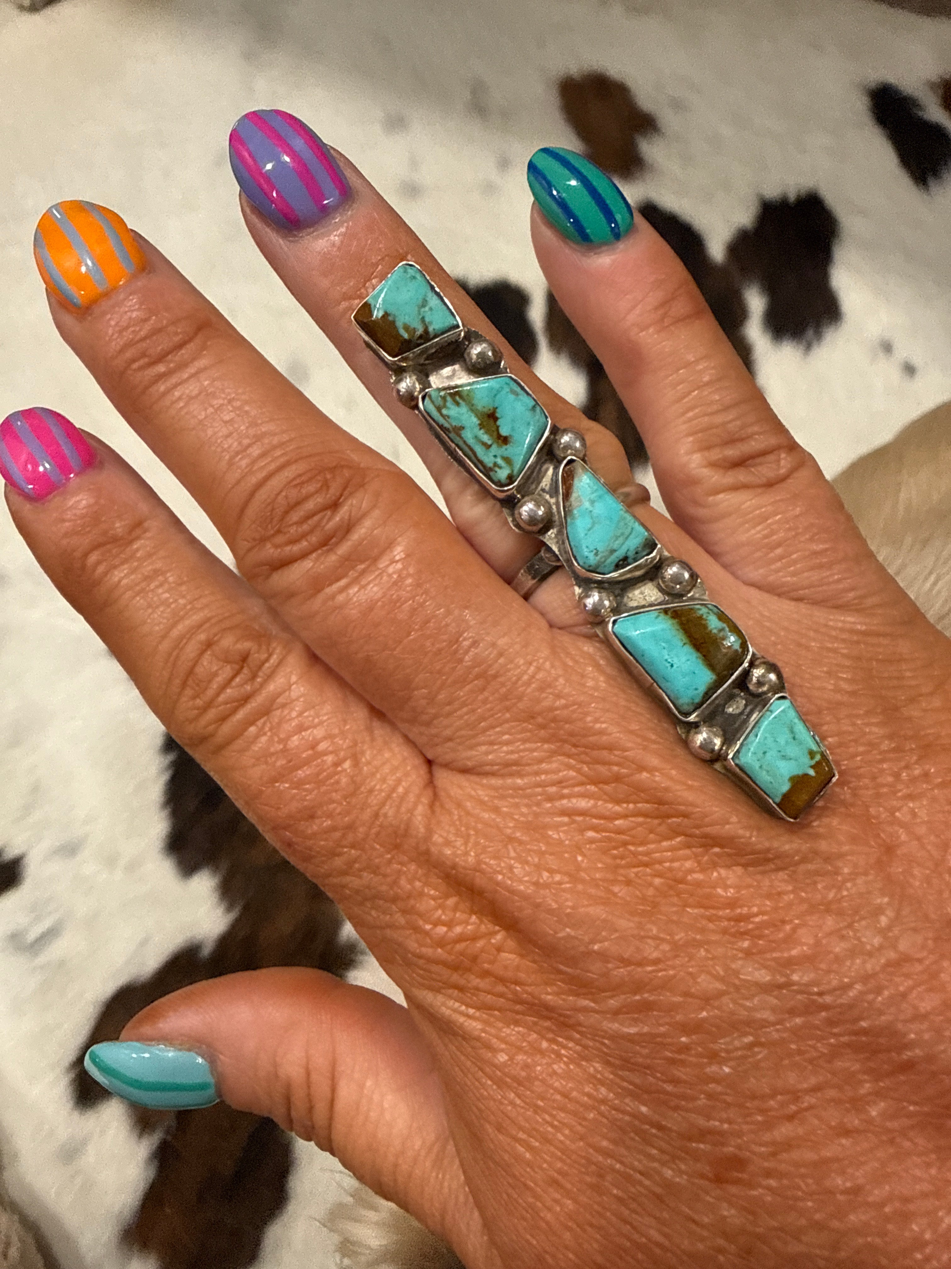Jude Candelaria Kingman Bar Ring - Adjustable