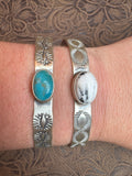 Stamped Sterling Silver Stacker Cuffs with Stone by Danny Henio