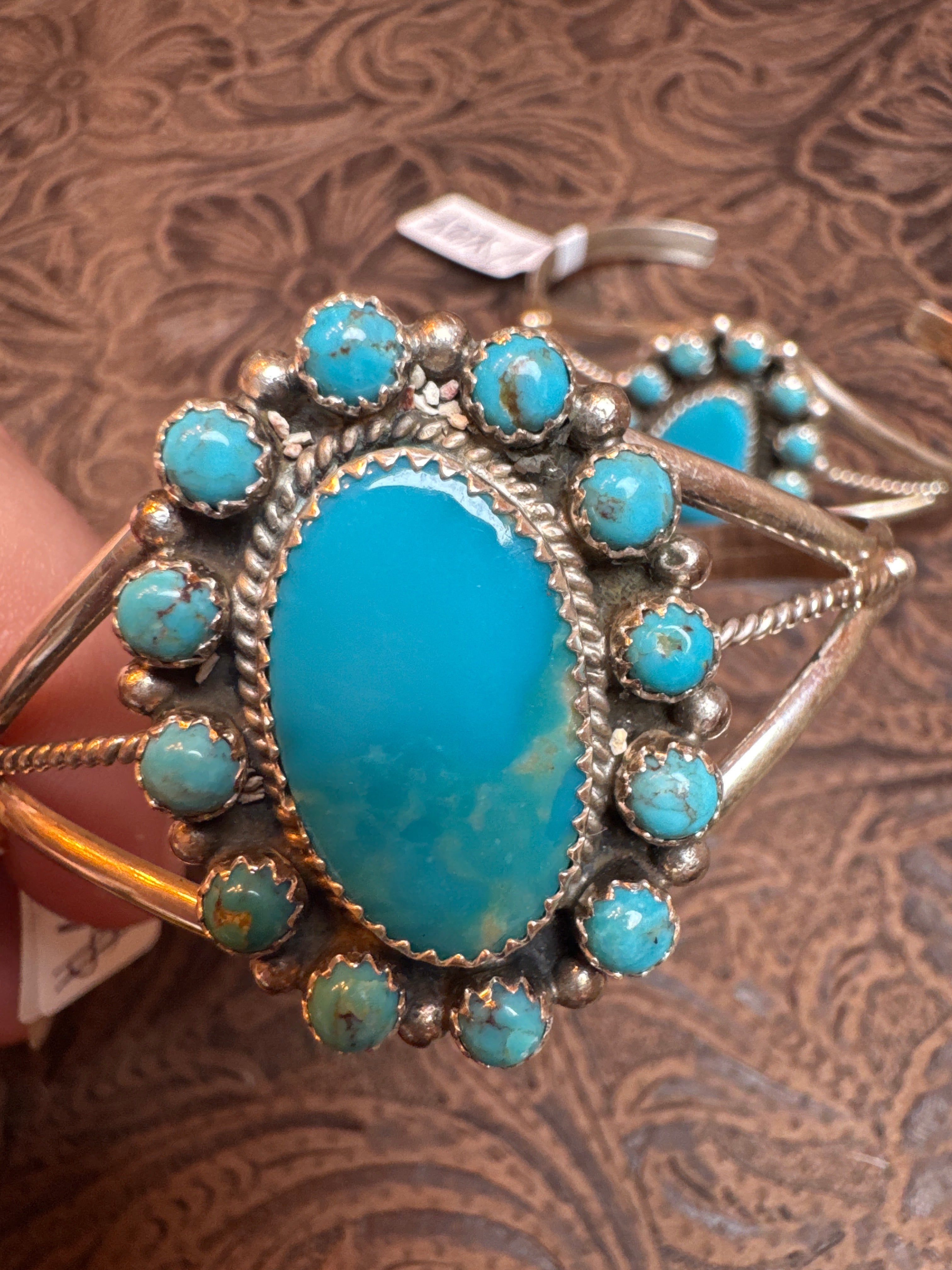 Kingman Cluster Cuff stamped P.Skeets