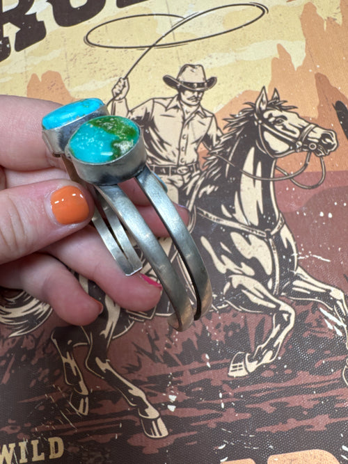 3 Stoned Sonoran Gold Cuff- Stamped S. Skeets