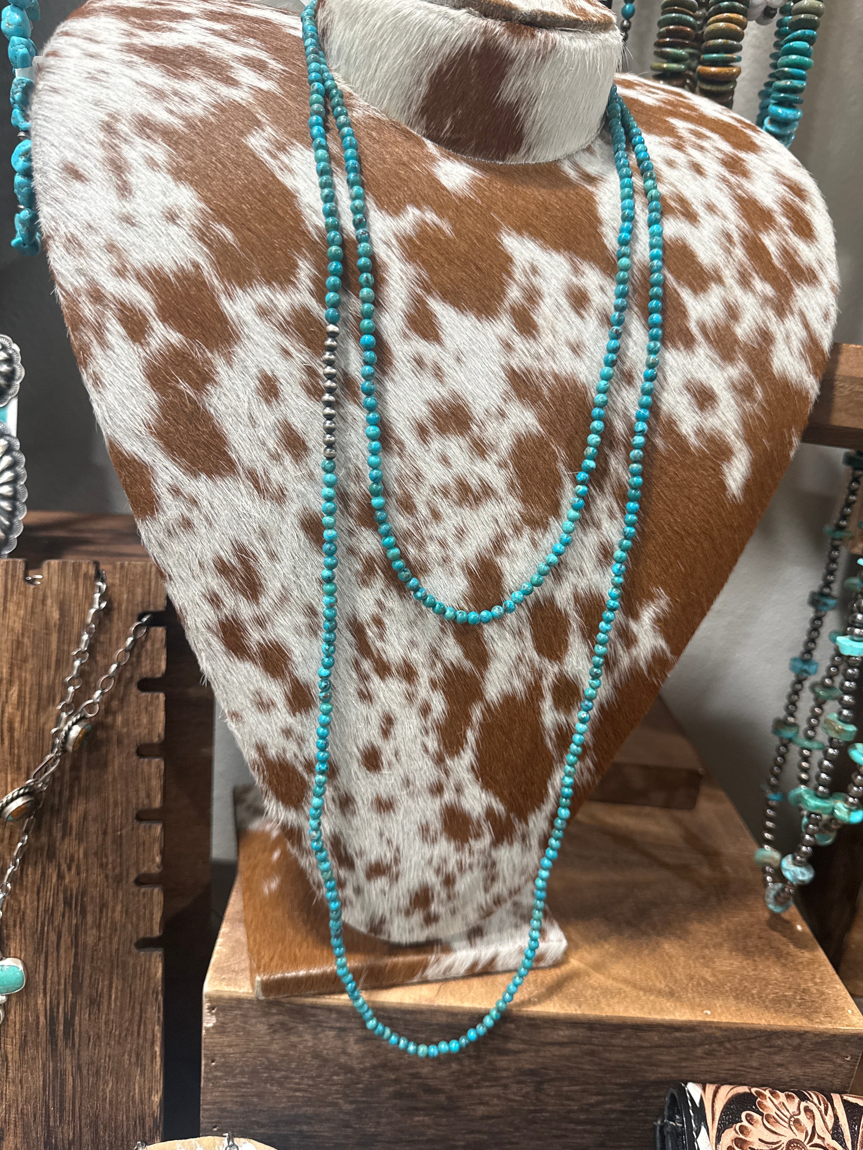60” - Campitos Turq Beaded SS Necklace