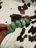 5 Stoned Sonoran Gold Cuff- Stamped by Artist