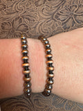 Oxidized 6MM Copper Stretch Bracelet- Non-Native