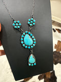 Kingman Lariat Style Neckalce Stamped Sterling & DR