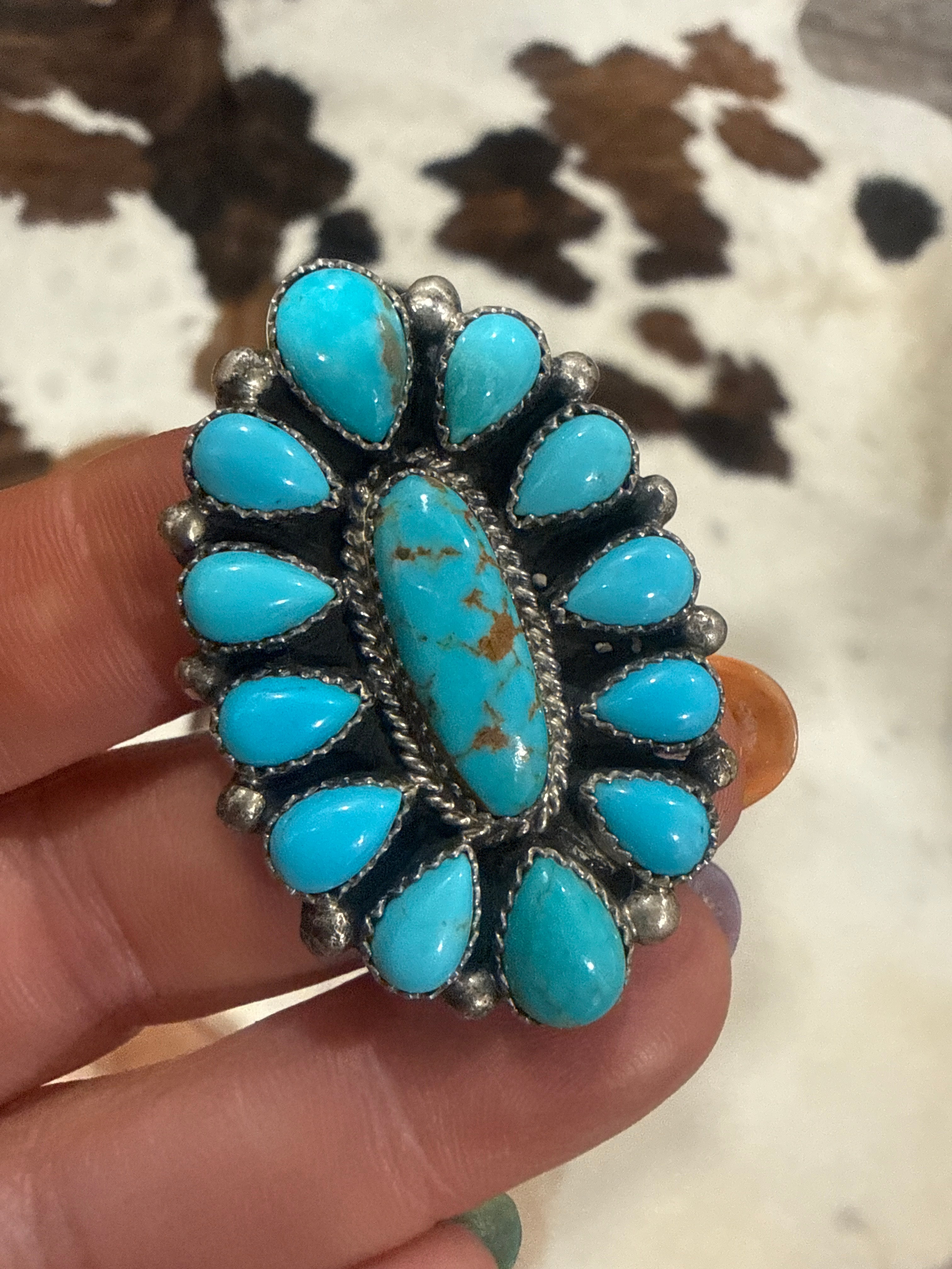 Kingman Cluster Adjustable Ring- Stamped MJ