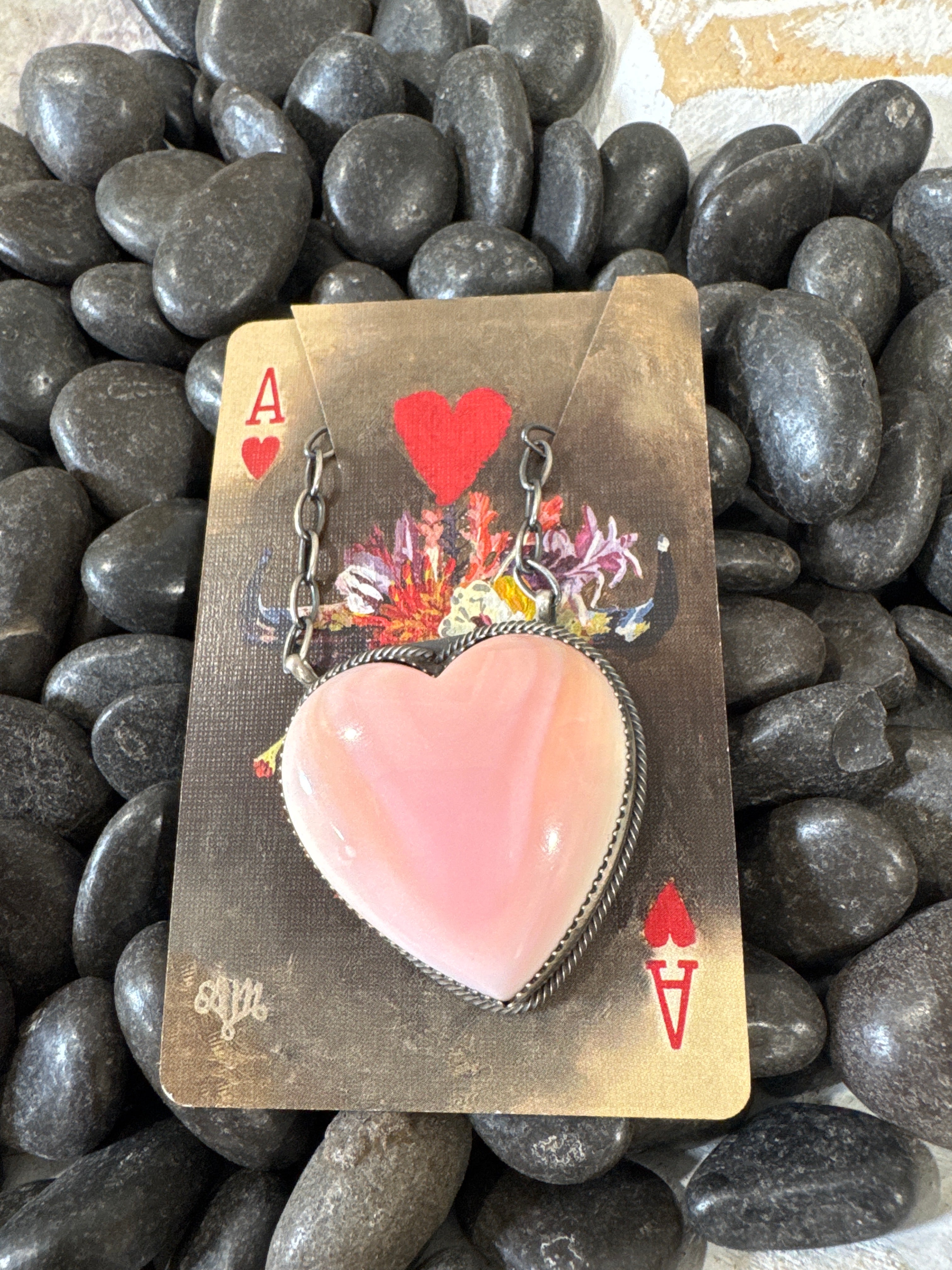 Pink Conch Heart Necklace by Tia Long