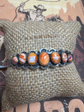Native Made 7 Stone Cuff stamped Russel Sam