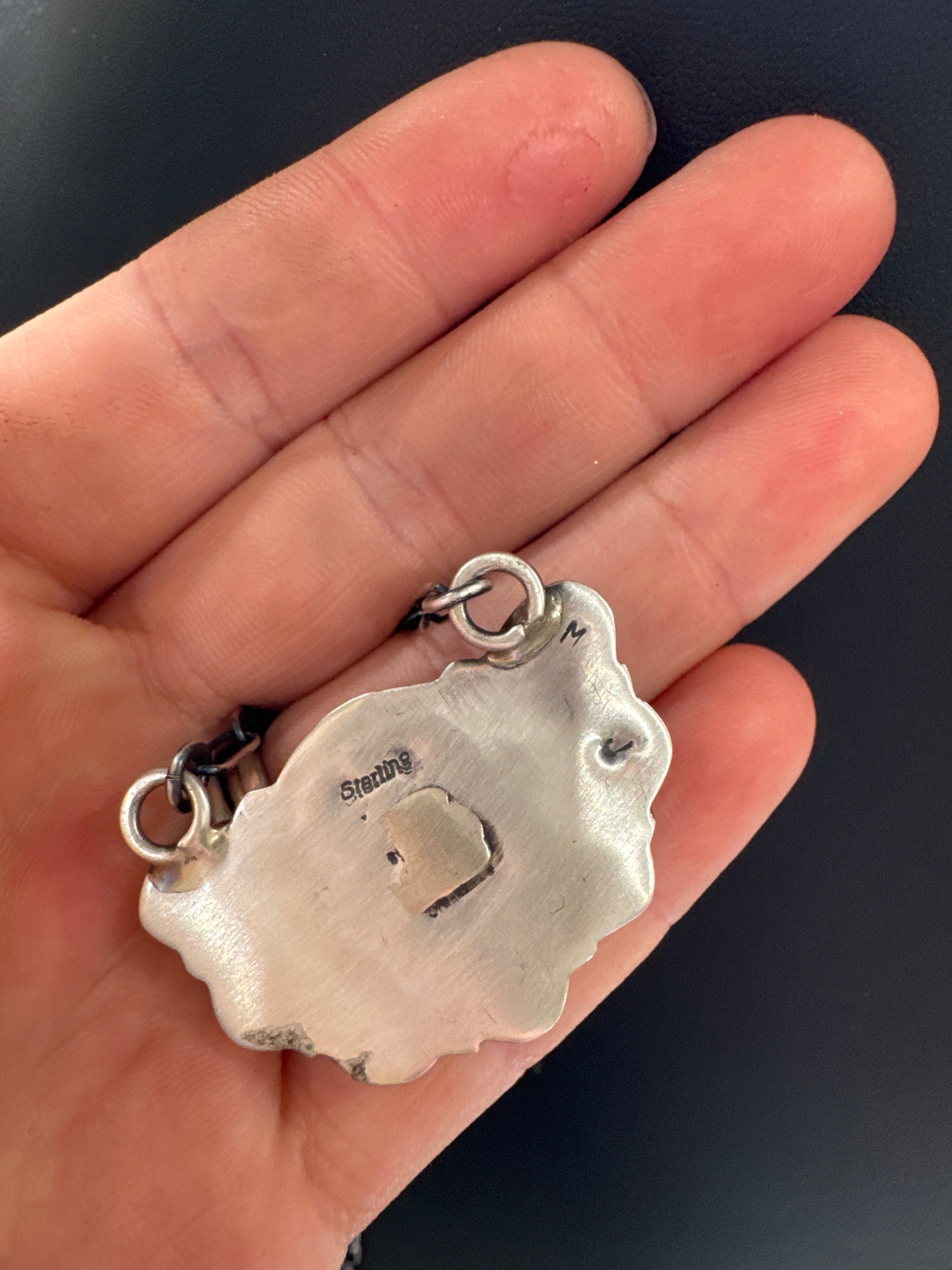 Half Cluster Kingman and Pink Conch Necklace by Marcella James