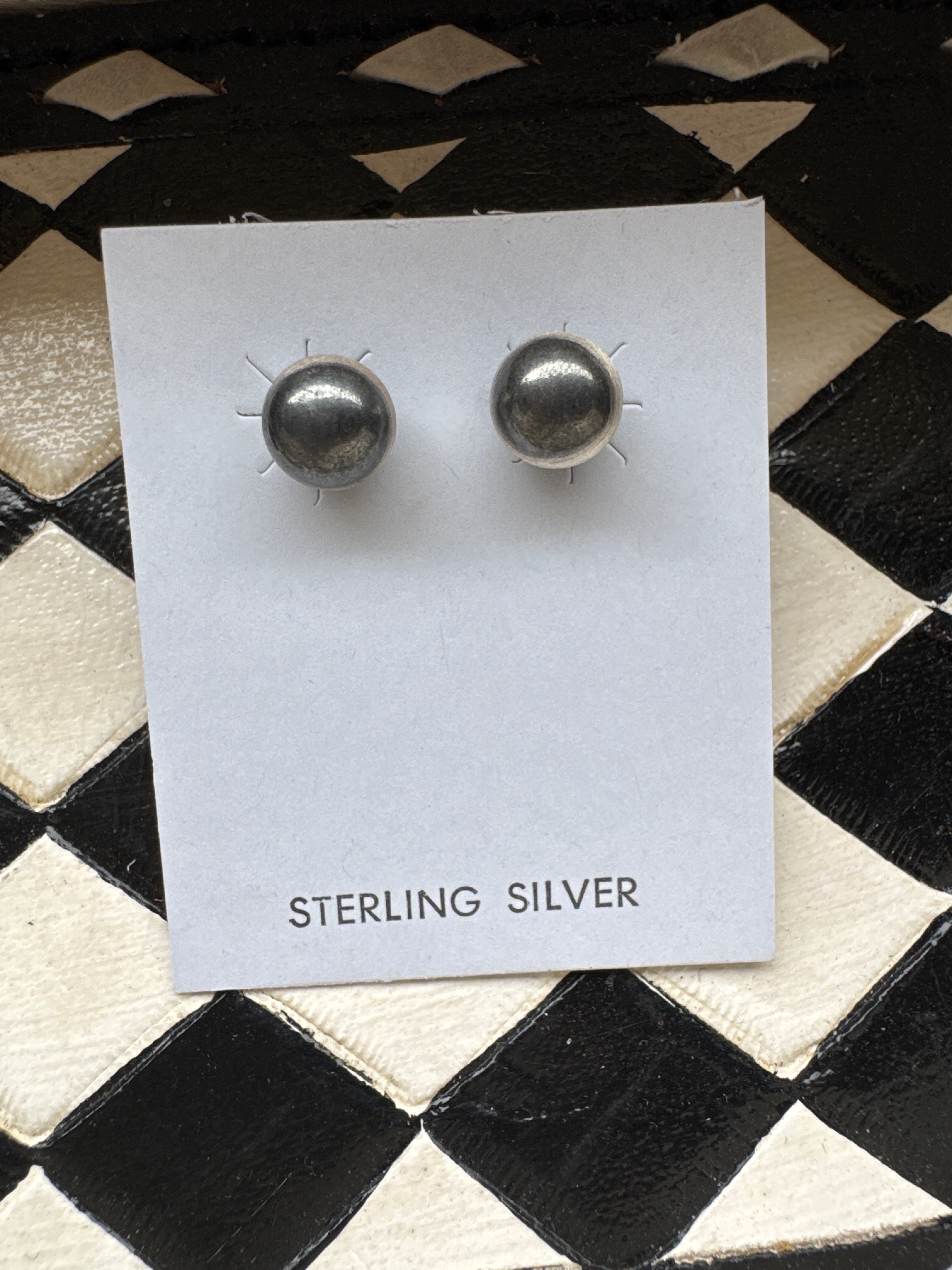 Sterling Silver Pearl Studs 8MM- Non-Native