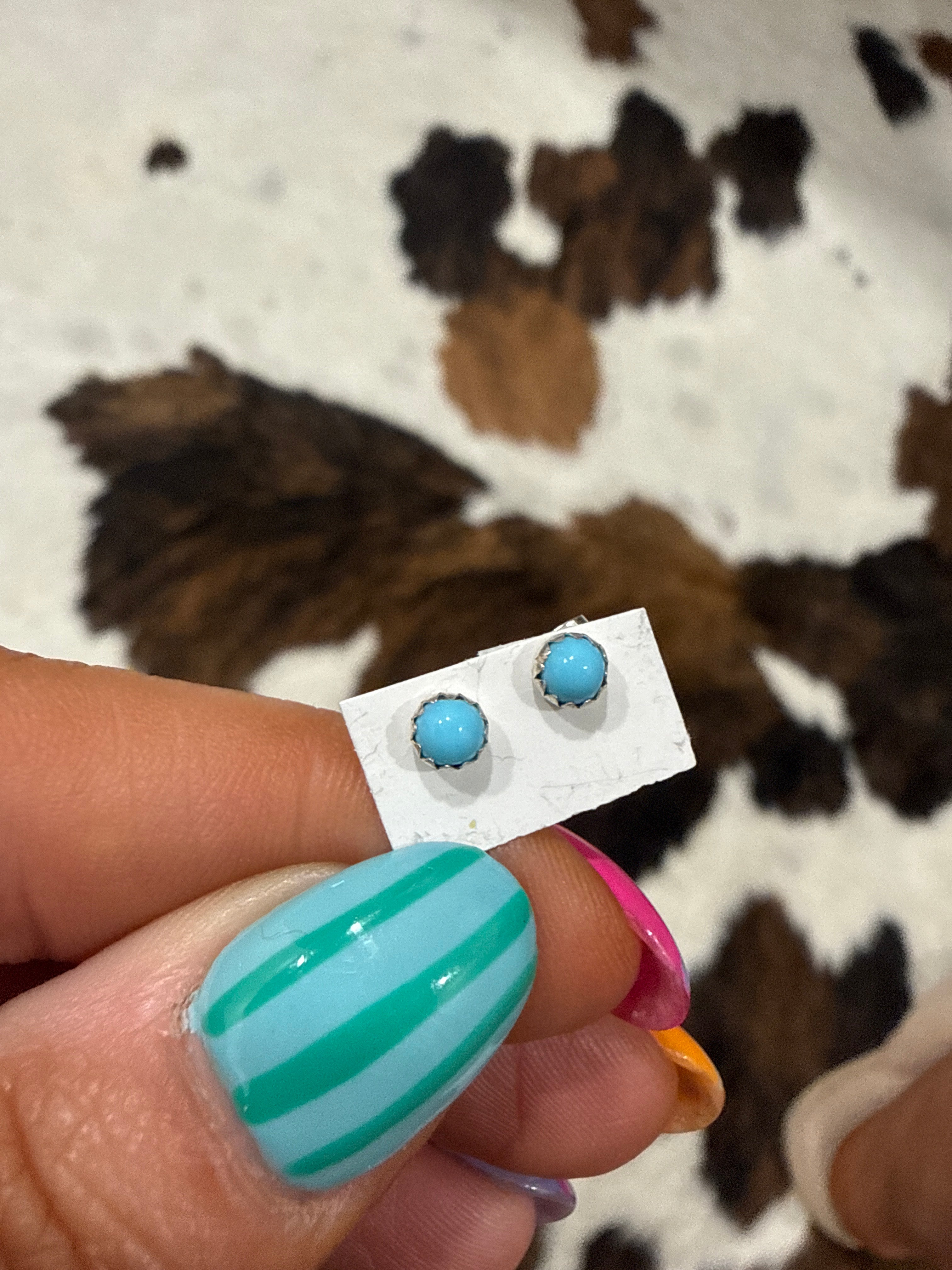Zuni Made Sterling Silver Tiny Studs