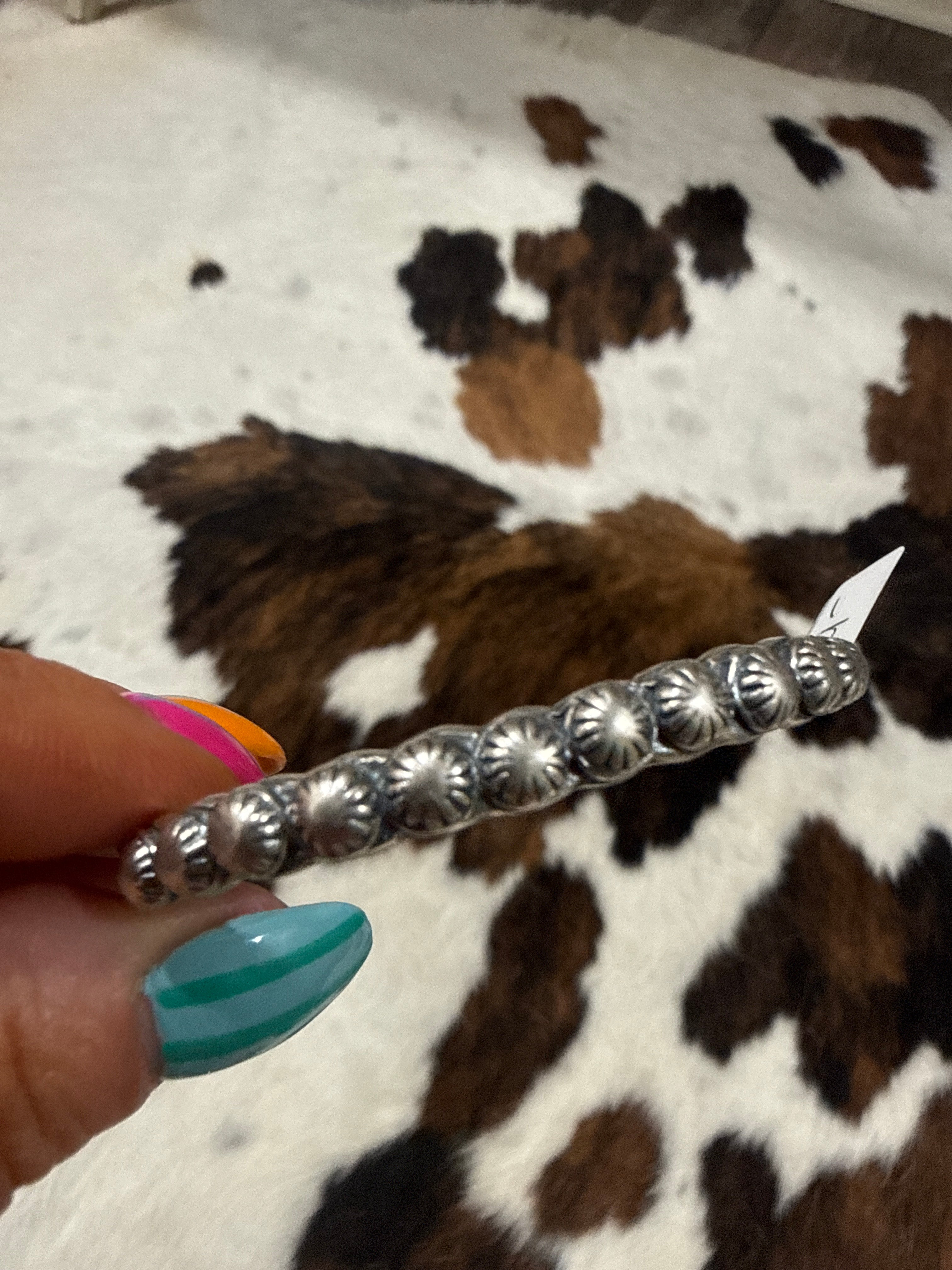 Sterling Silver Starburst Stacker Cuff- Stamped by Artist