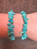Kingman Turquoise Chip Stretch Bracelet- Non- Native