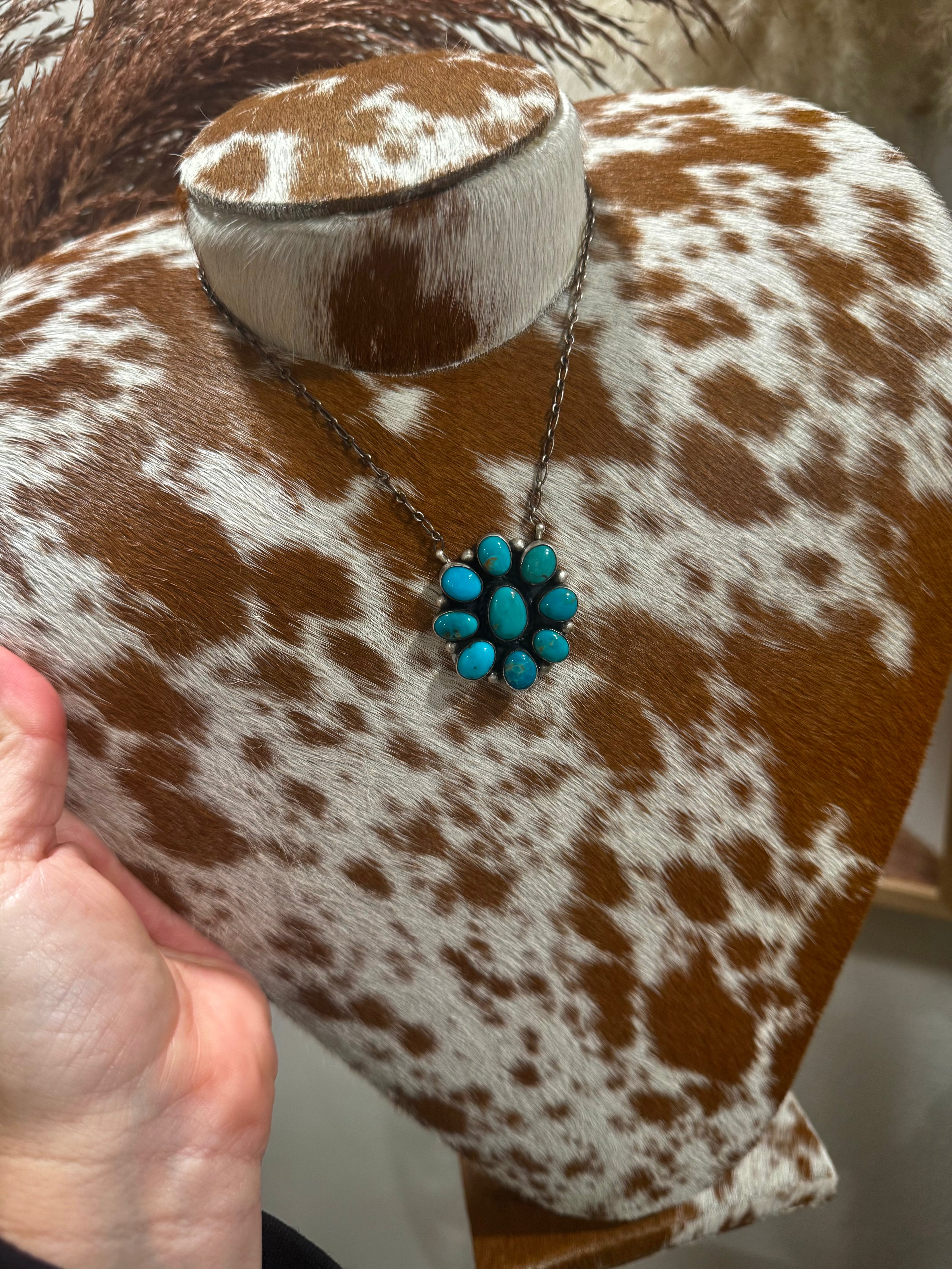 Navajo Handmade Kingman Turquoise Necklace - Sheryl Martinez