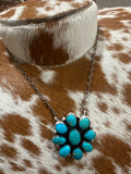 Navajo Handmade Kingman Turquoise Necklace - Sheryl Martinez
