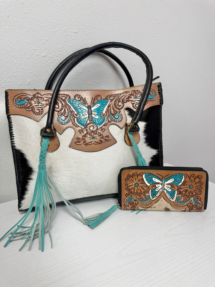 Butterfly Handbag and Wallet Set