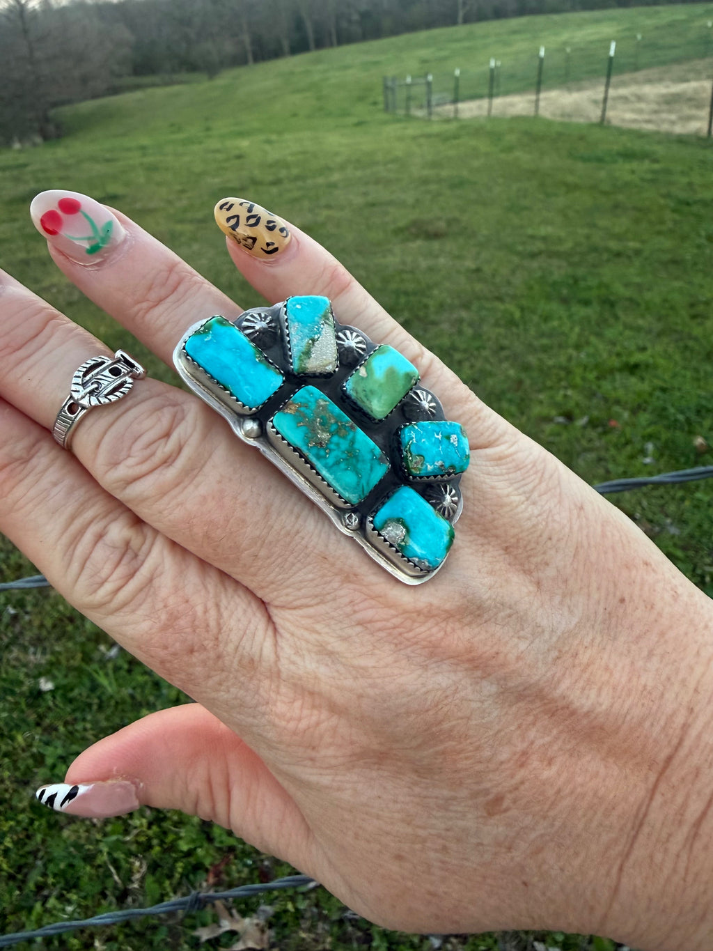 Gabby Artisan SS Sonoran Gold Half Cluster Ring
