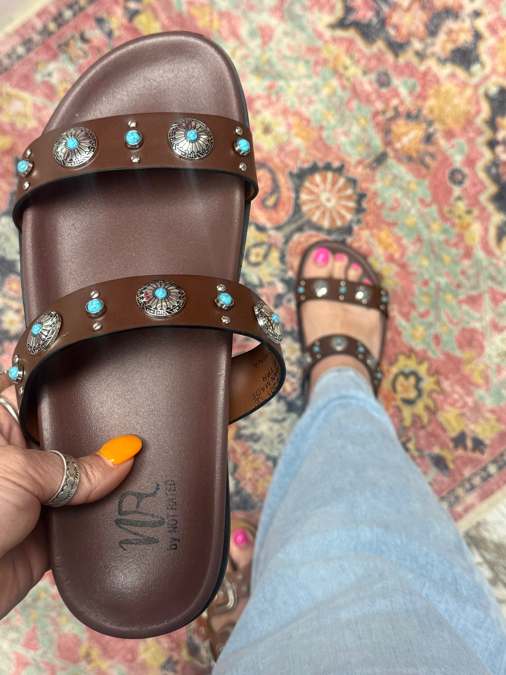 Not Rated Western Concho with Turquoise Sandal