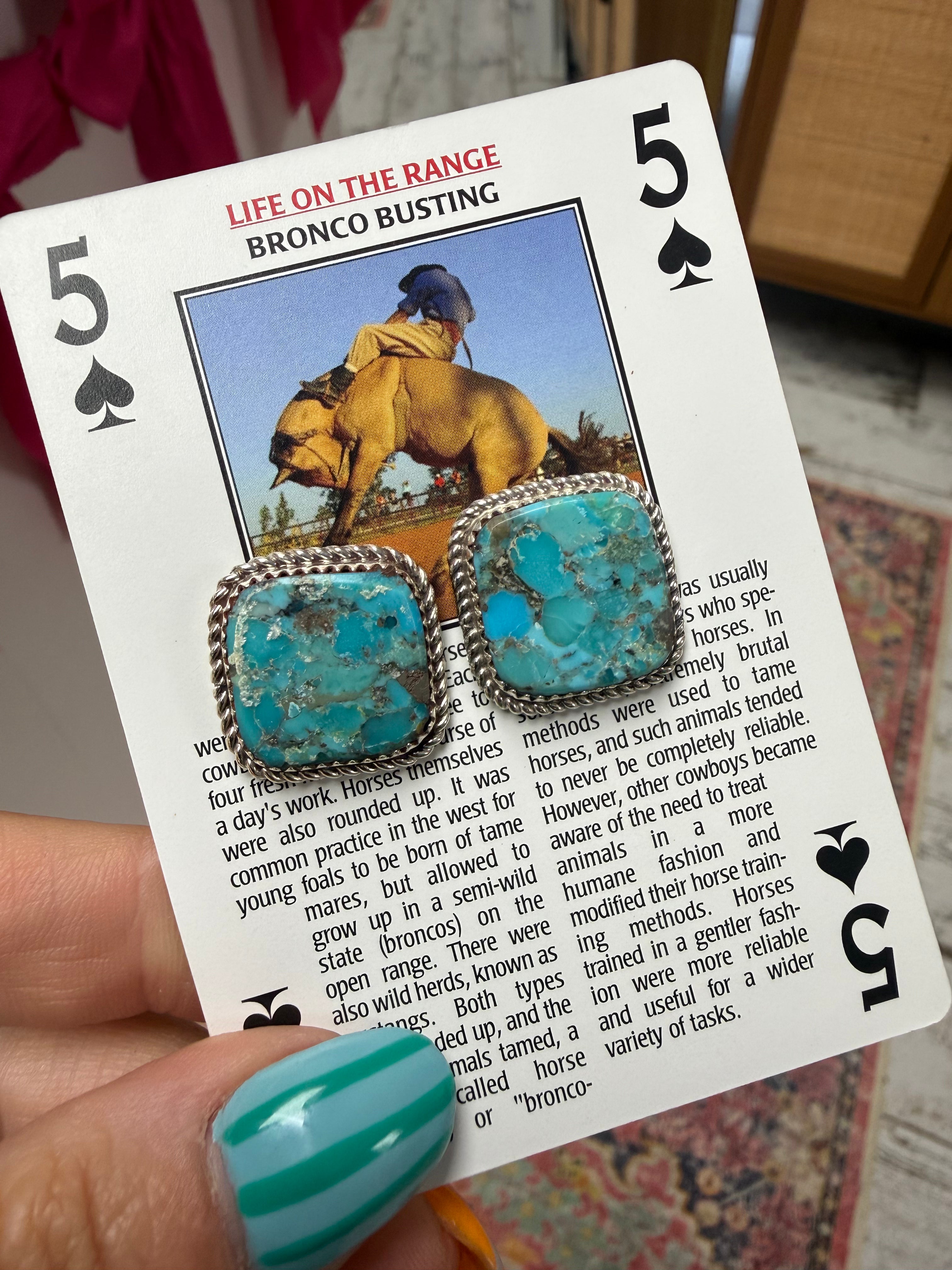 Native Made Kingman Studs - Stamped L. Esticity