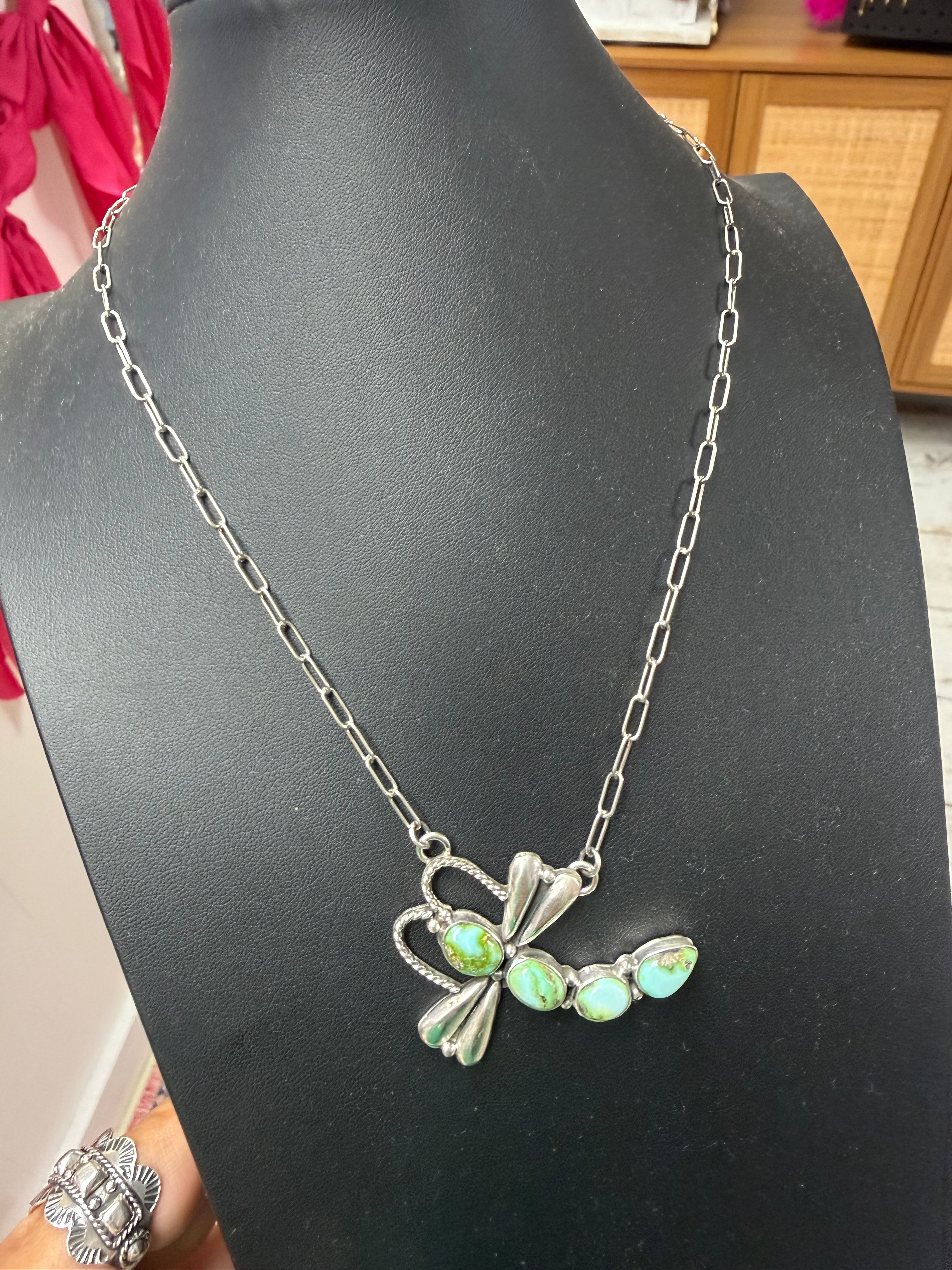 Native Made Dragonfly Sonoran Gold Necklace - Stamped P. Yazzie