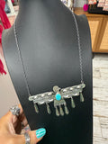 Native Made Thunderbird Statement Necklace - Stamped T. Yazzie