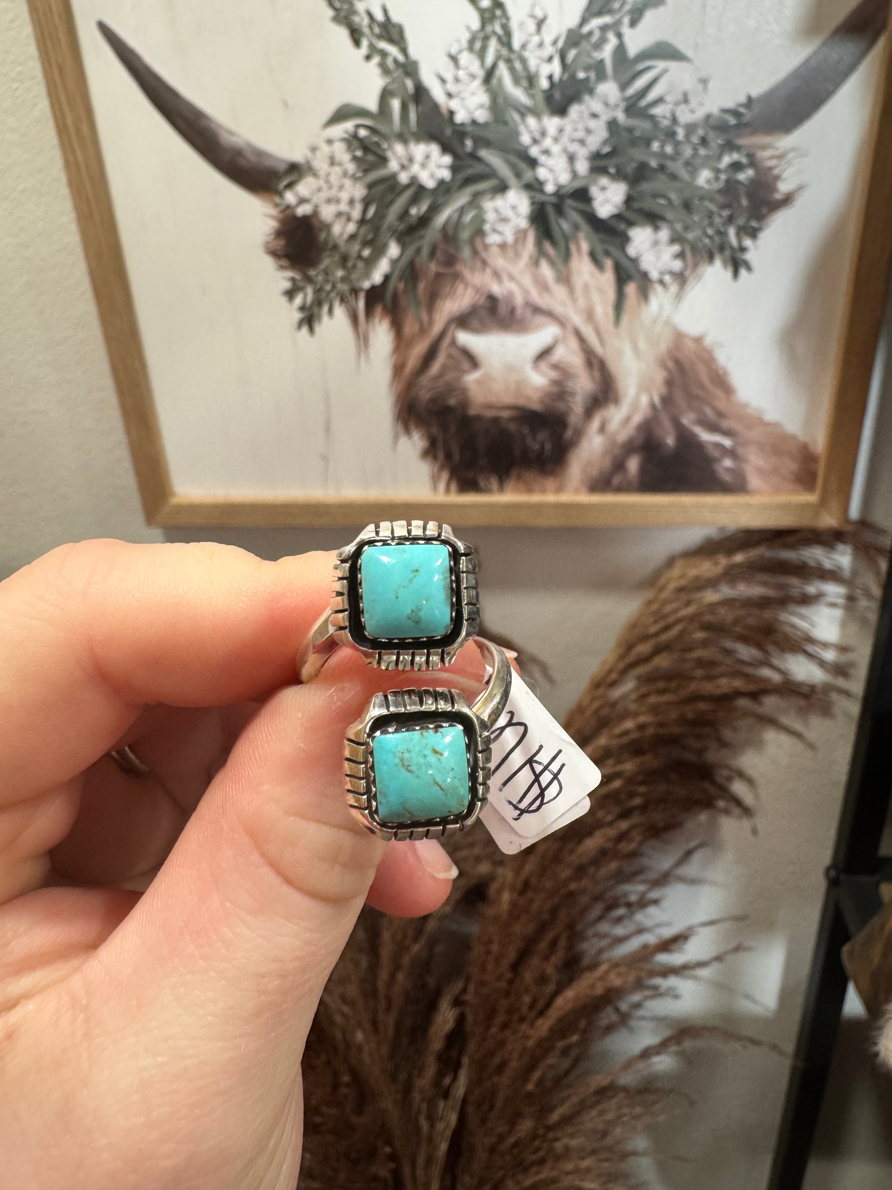 Kingman Two Stoned Square Adjustable Rings – Stamped RB