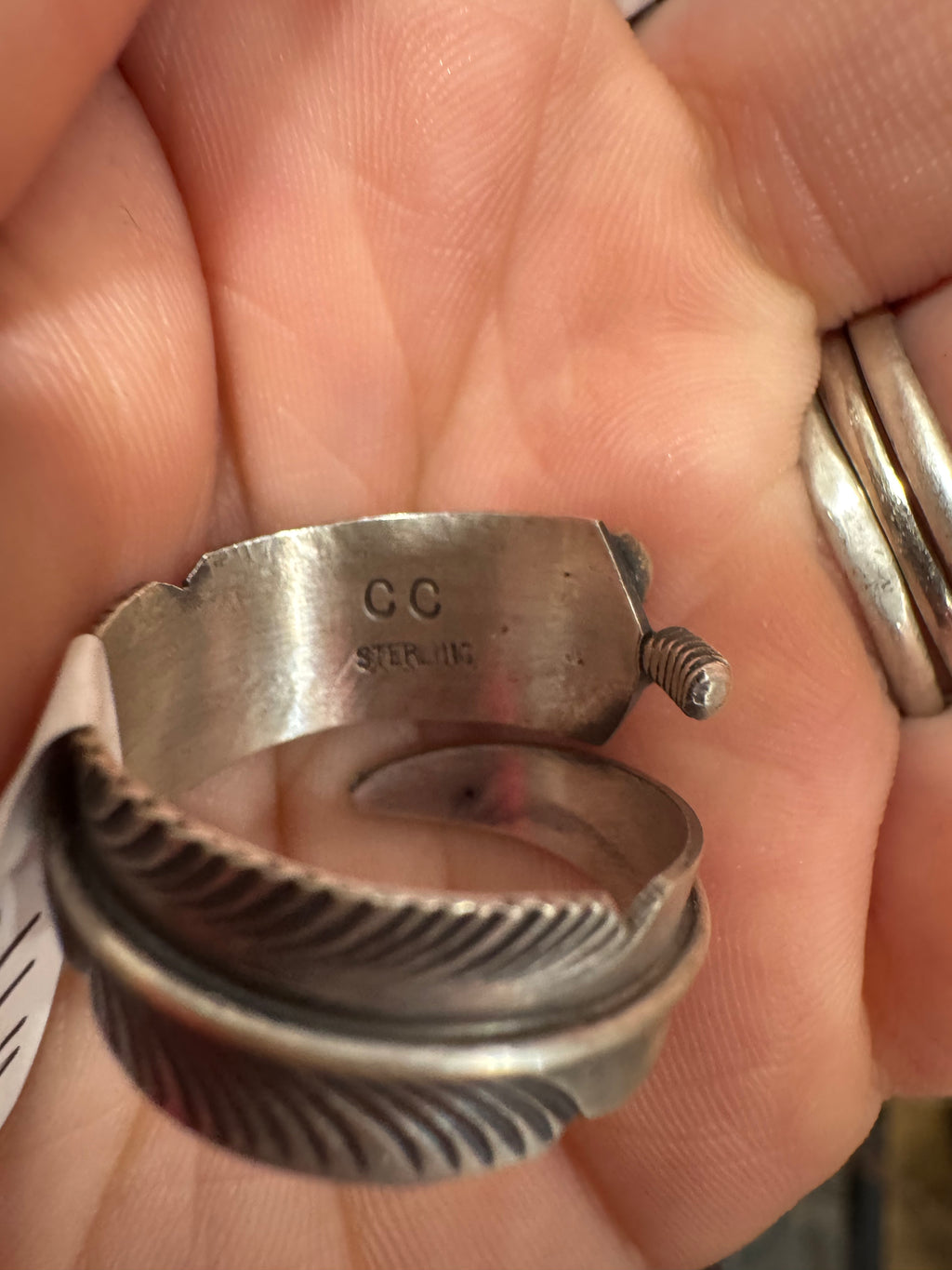 Chester Charley Adjustable Feather Ring with One Kingman Stone