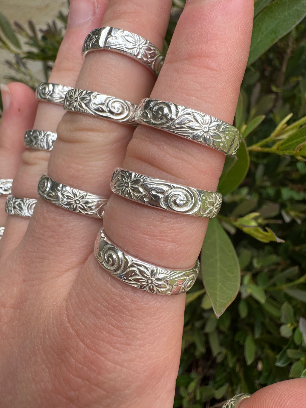 SS Floral Stacker Ring- *NON-Native