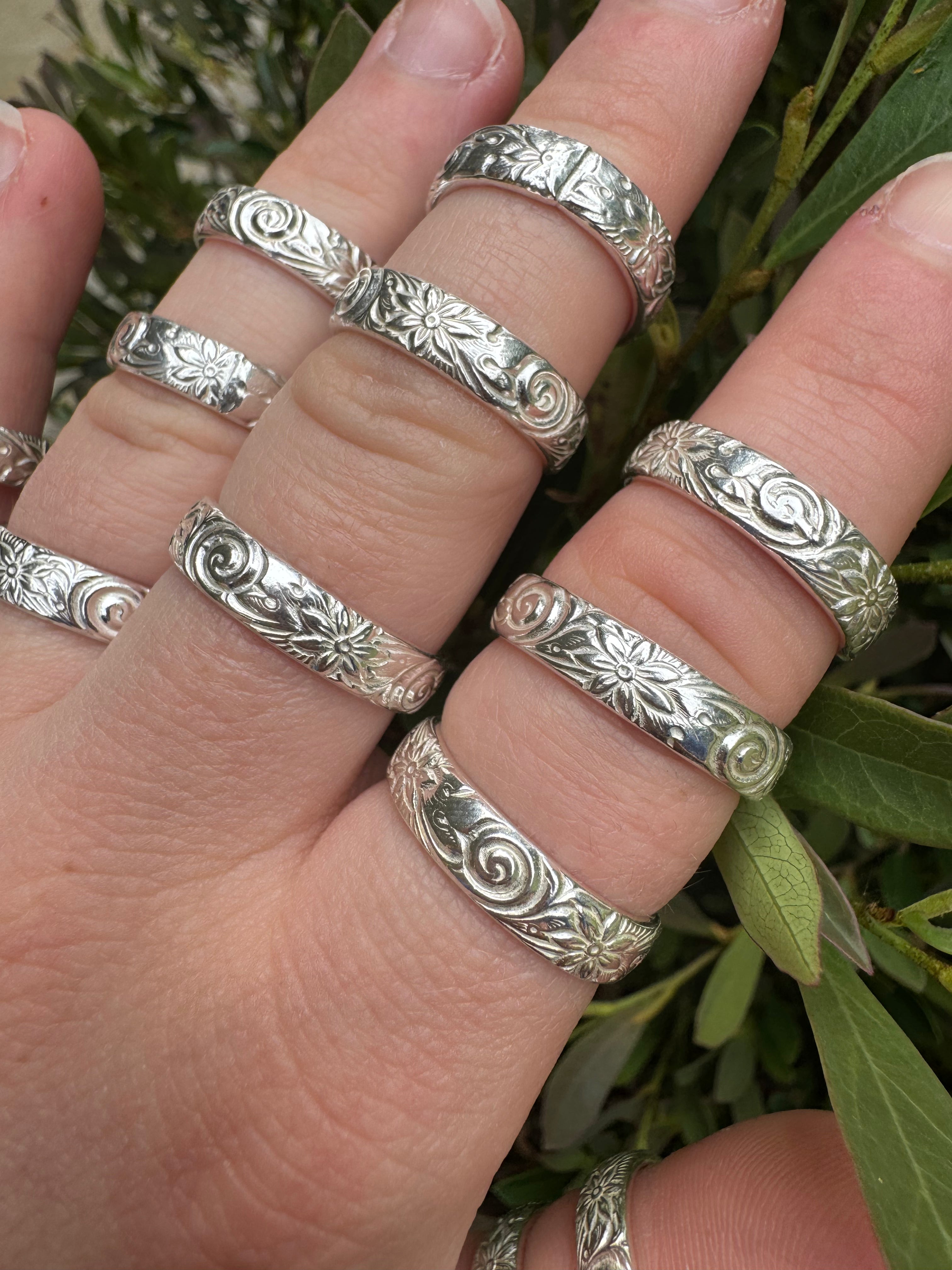 SS Floral Stacker Ring- *NON-Native