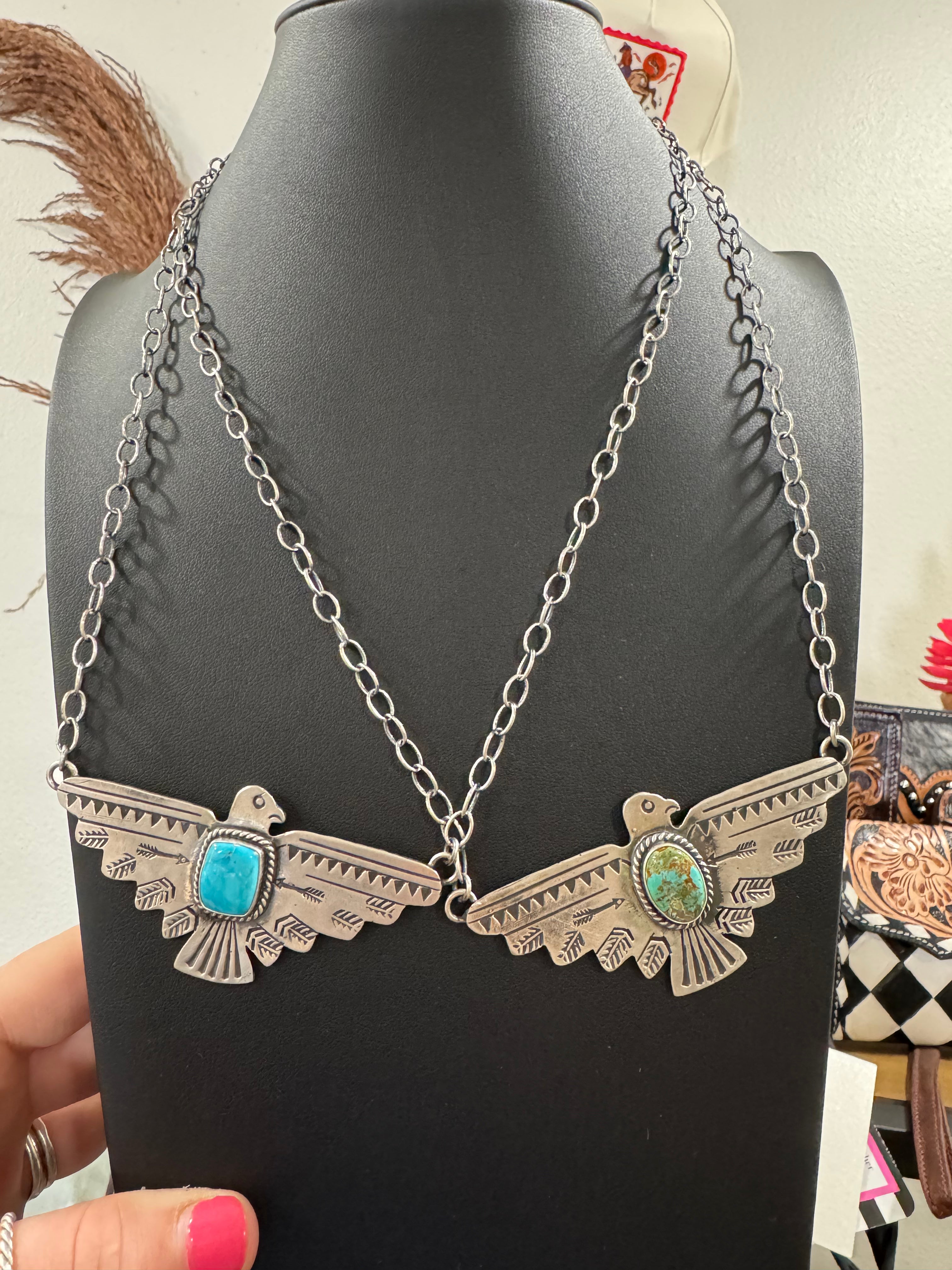 Kingman Thunderbird Necklace by Russell Sam