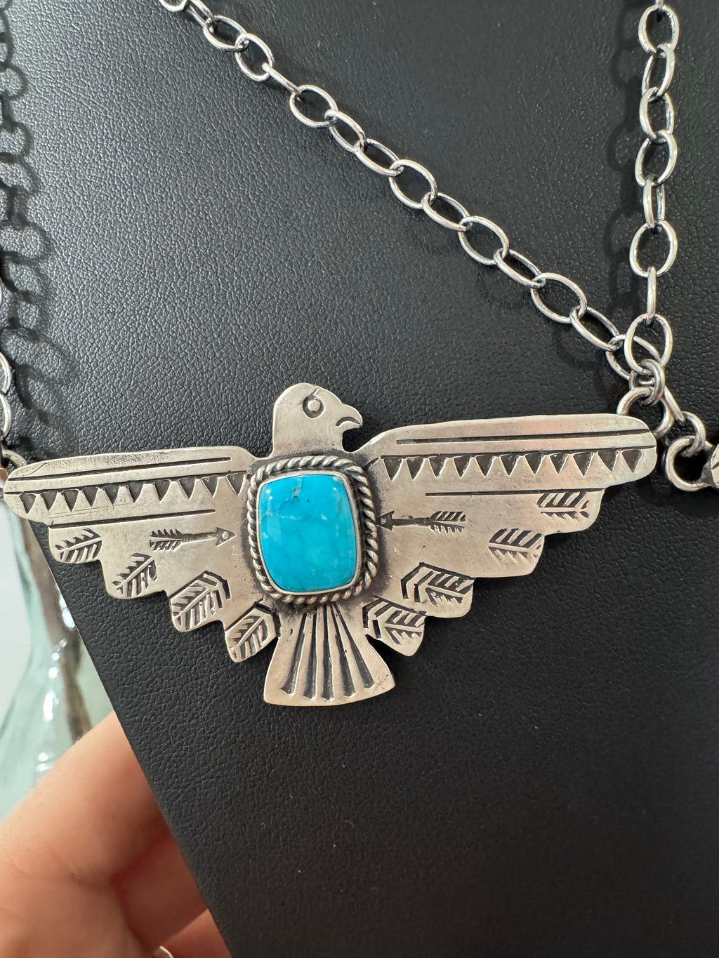 Kingman Thunderbird Necklace by Russell Sam